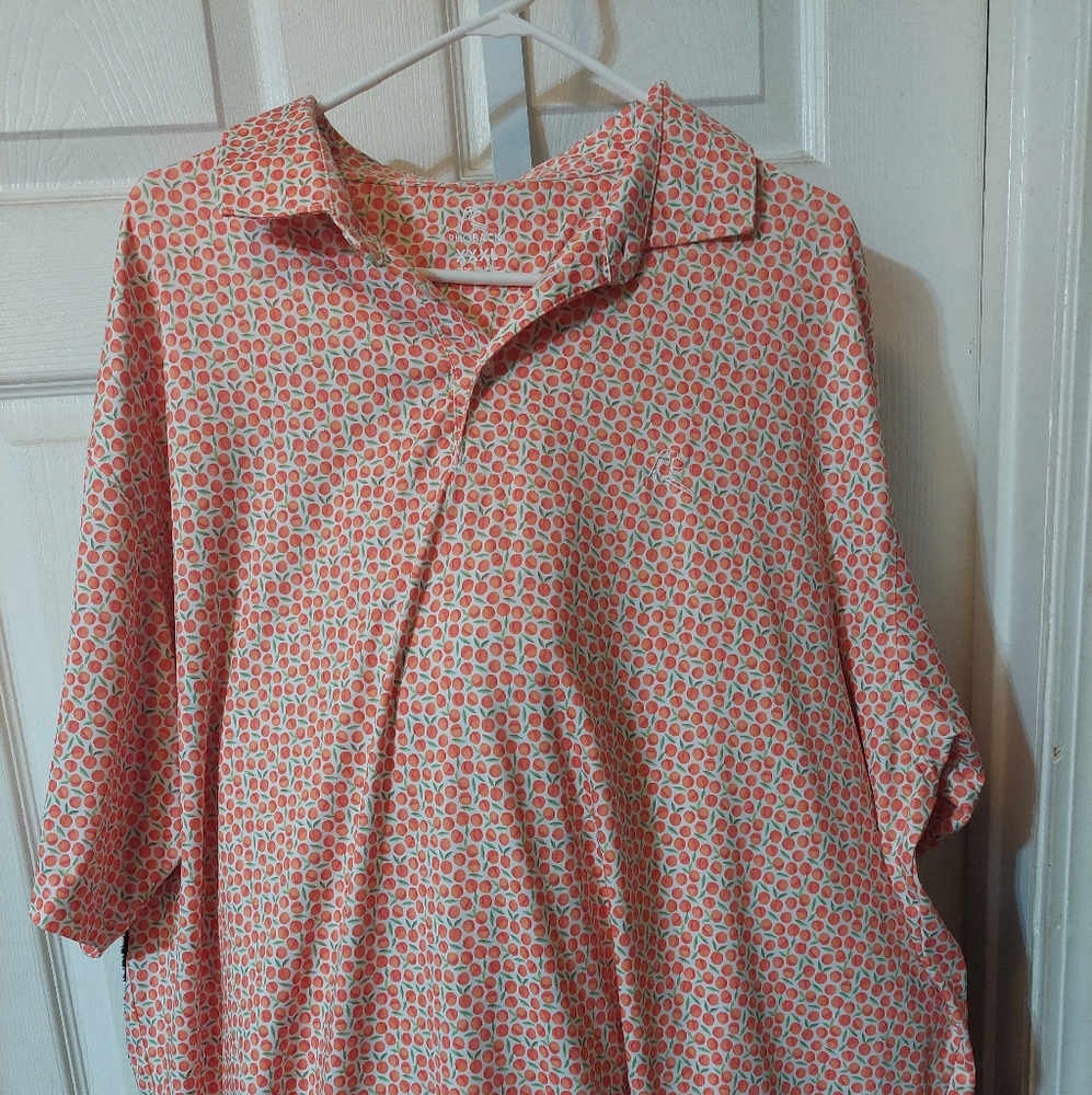 Rhoback Red and White Patterned Polo Shirt